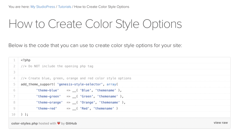 How to add color scheme