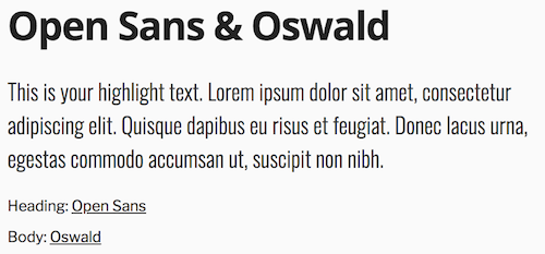Oswald & Open Sans
