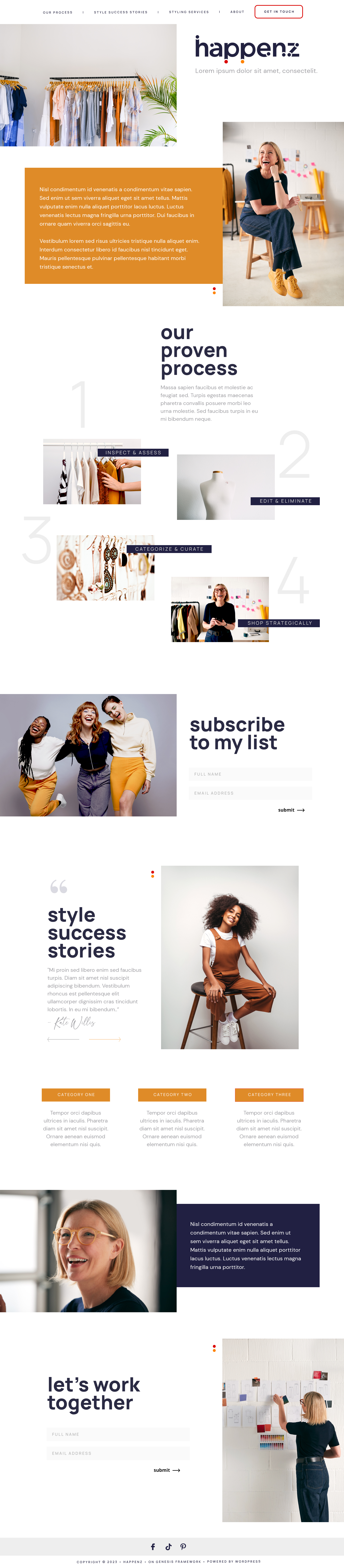 Small business one page WordPress website