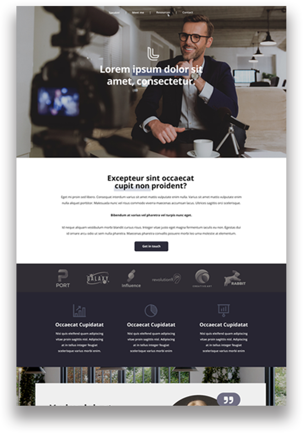 One Page Personal Brand Website built for WordPress. 